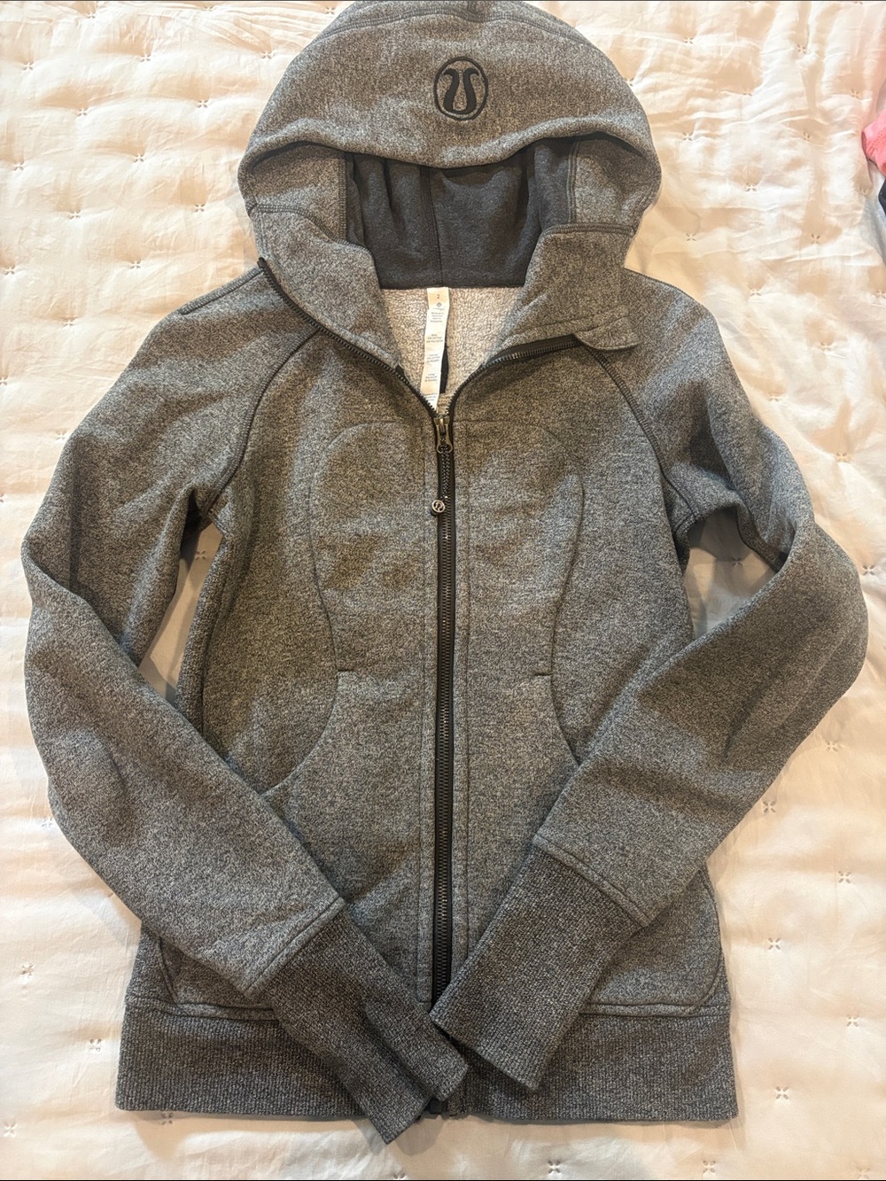 lululemon athletica Women’s Heather Gray Hooded Zip Jacket